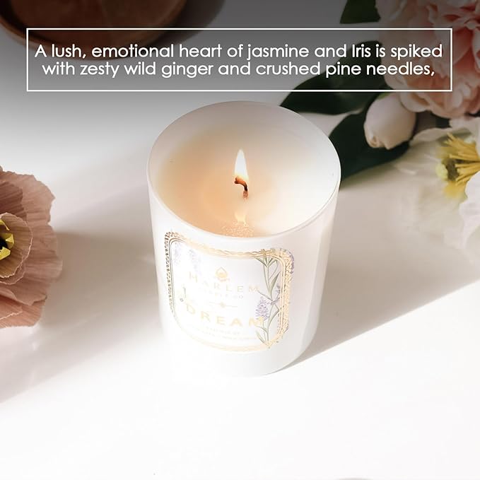 HARLEM CANDLE CO. - Dream - Luxury Scented Soy Candle 11 oz - 80-Hour Burn Time | Lavender Pimento Berry Bergamot Jasmine Wild Ginger Sandalwood | Scented Candles for Home