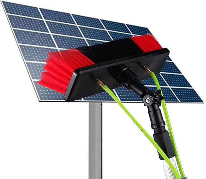 Photovoltaic Panel Cleaning Window Clean 5-12m Water Fed Telescopic Brush Extendable Cleaner Conservatory Roof Cleaning Tools/10m Rod/30/50cm Brush Head Windows Cleaning Washing Tool