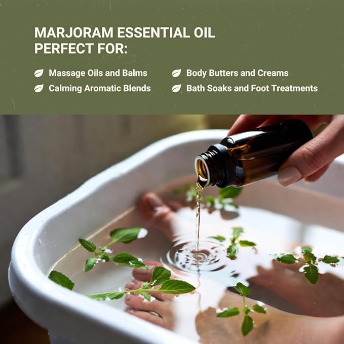 Marjoram Essential Oil - Aceite de Mejorana Direct from Egypt for Massage &amp Aromatherapy | Premium Therapeutic Grade (8oz)