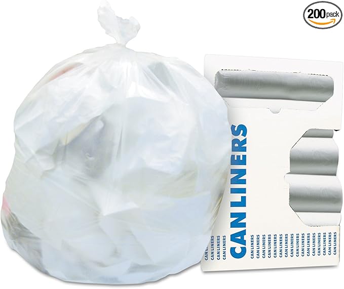Heritage Z7660XNR01 High-Density Coreless Can Liners 60 gal 17 mic 38 x 60 Natural 200/Carton