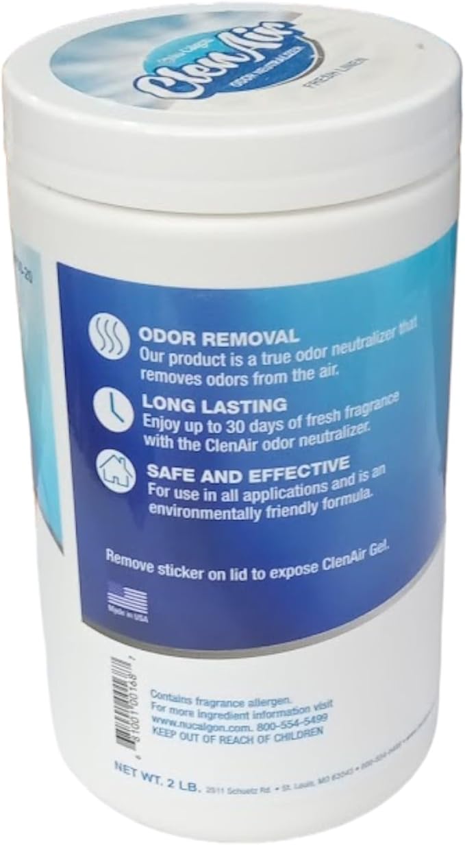 Nu-Calgon ClenAir 6100-20 Original Fresh Linen Odor Neutralizer 2 Pound Tub Made in the USA