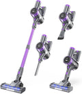 Cordless Vacuum Cleaner 30Kpa Vacuum Cleaners for Home Stick Vacuum with LED Display 2 Roller Brushes for Anti-Tangle &amp Hard Floor 6 in 1 Lightweight Vacuum for Hard Floors Carpet Pet Hair