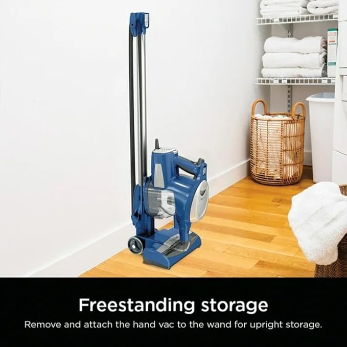 SharkLightweight Corded Stick Vacuum Cleaner with Powerful Suction Swivel Steering and Wall Mount Storage. (Blue)