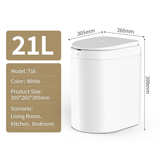 TOWNEW S2000 Auto-Sealing Trash Can 5.5 Gallon Automatic with Hands-Free Sensor and Self-Replacing Bags for Kitchen Office
