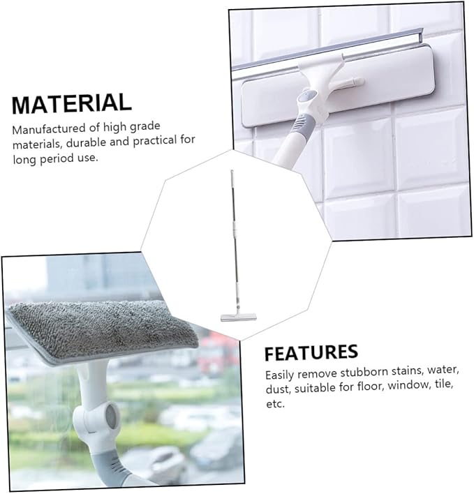 Didiseaon 1pc Multi-use Window Cleaning Wiper Broom Handle for Bathroom and Glass Efficient Water Removal Mop for Home Use