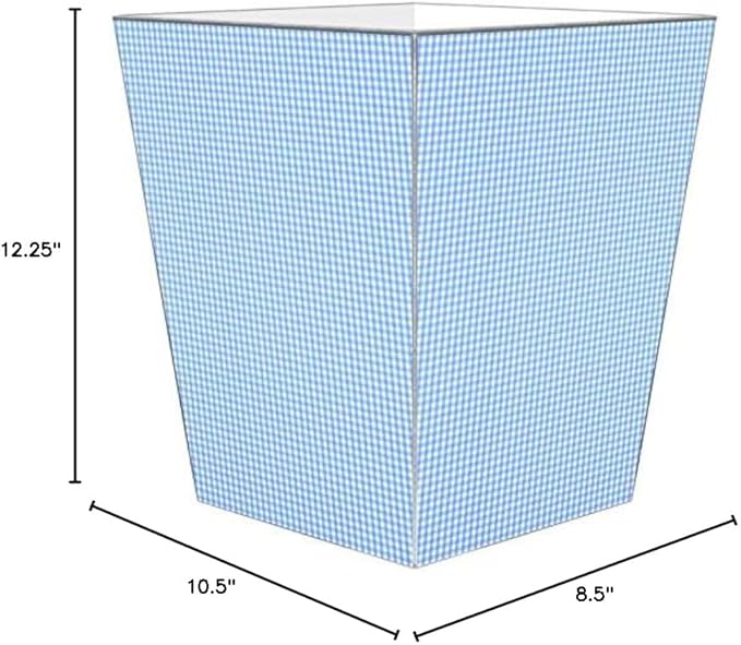 Marye-Kelley WB662-Blue Gingham Wastepaper Basket