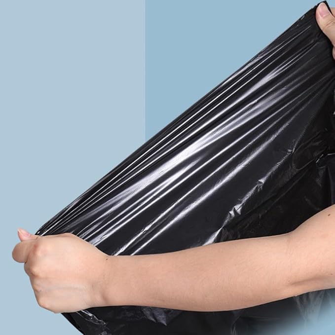 5x31cm 200pcs Black Plastic Trash Bags Thickened Garbage Bags for Kitchen and Bathroom Household Use with Handles