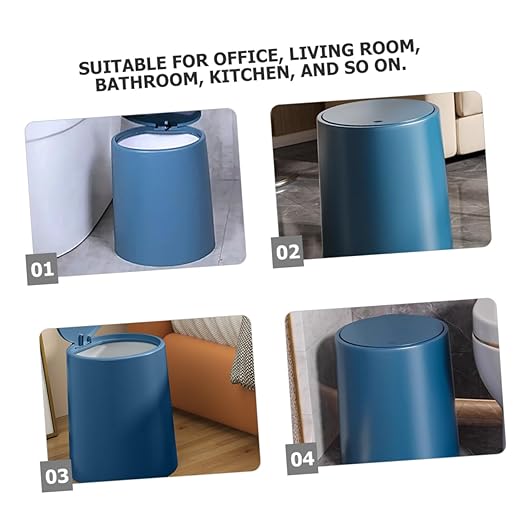 PRETYZOOM Detachable Dual Compartment Garbage Can with Pressing Lid Wastebasket for Home Kitchen Office and Bedroom Modern Nordic Design Safe and Reusable Waste Container