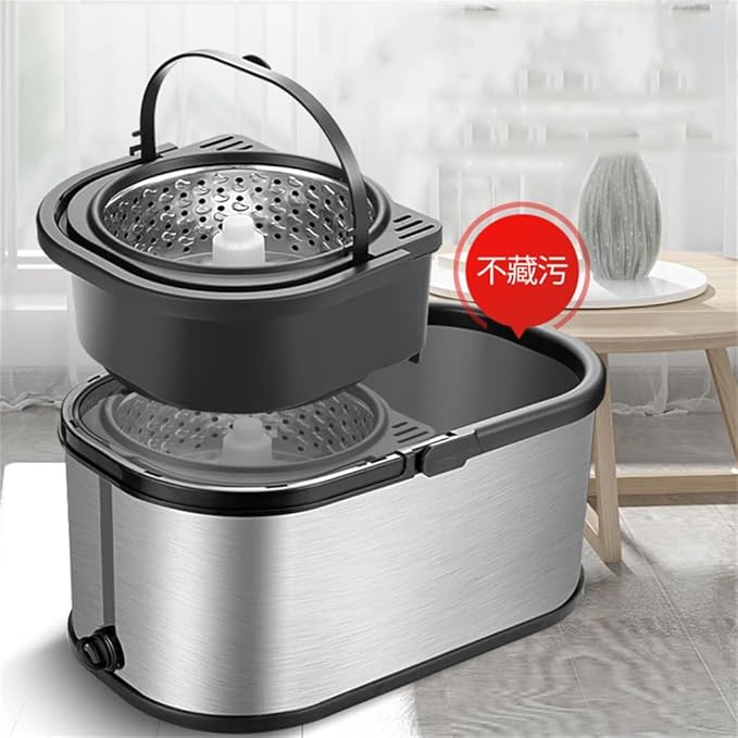 Stainless Steel Swivel Mop Household Hand Wash Free Clean Lazy