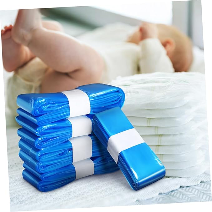 Thickened Pe Diaper Trash Bags 260mm X 7m Blue Disposable Odor-proof Garbage Bags for Diaper Pail Home and Outdoor Use 5 Rolls