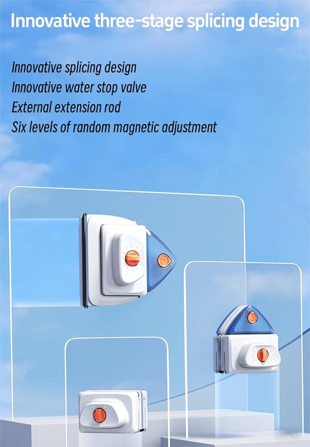 Magnetic Window Cleaner Tool Double Sided Magnet Window Cleaner Fits Windows 0.12-1.18 ThickWindow Cleaner for Outside Windows &amp Windshields Window Washers for High Outside Windows