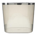 TOYANDONA Plastic Trash Can with Pressed Rim Gray Household Garbage Bin for Bathroom Kitchen Living Room Office Wastebasket Narrow Space-Saving Rubbish Container