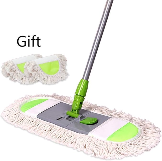 Mop - Hardwood Floor Mop with Washable PadsRotation Dust Flat Mop with Long Stainless Steel Handle for Home Office Floor Cleaning