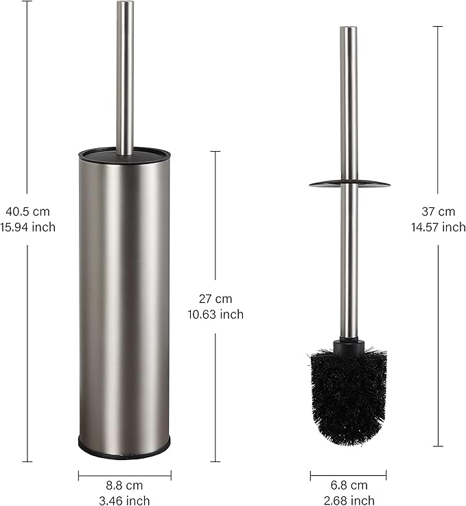 Toilet Brush and HolderStainless Steel Toilet Brushes for Bathroom with Holder 2pack Brushed Nickel