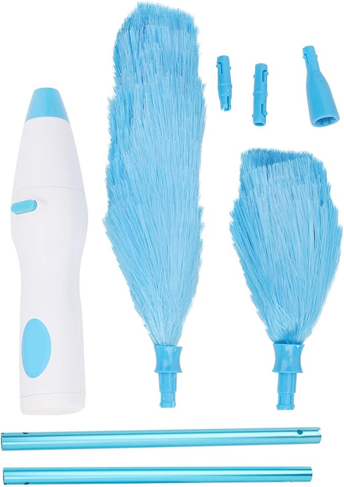 180° Bendable Electric Duster Tool with Pole for Any Shape Furniture Long Lifespan Window Fan Cleaner Pet Hair Duster