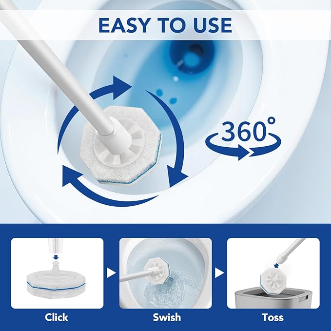 50 Count Disposable Toilet Wand Refills for Clorox Compatible with Clorox Toilet Wand for Bathroom Cleaning