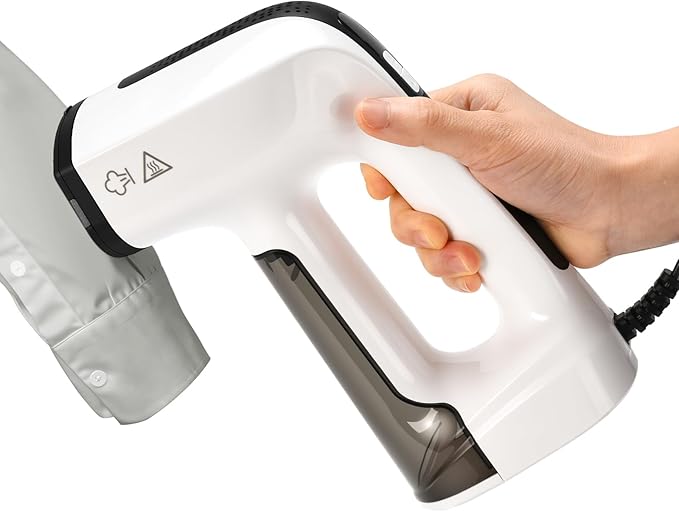 Vacuum Steamer for Clothes 3200Pa Suction Handheld Clothes Steamer Dual Mode LED Display Portable Travel Steamers for Clothes Steaming &amp Ironing 2 In 1 160ml Water Tank (for 110-120V) - Whit