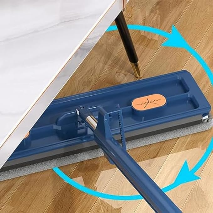 2023 Large Flat Mop Large Flat Mop Wall Cleaning with Long Handle Stainless Steel Long Handle with 4 Microfiber Pads for Floors Corner Window 12027(White)