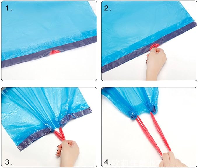 8 Gallon Garbage Bags Trash Bags with Drawstring Blue