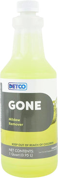 GONE Instant Mold &amp Mildew Remover - 12.5% Bleach Industrial-Strength Cleaner Stain Removal on Shower Siding Bathroom Tile Grout Trim Boats and Outdoor Furniture 1-Quart Spray Bottle