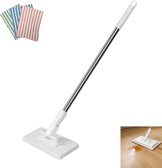 Snap Grip Mini MopZero Touch Mini Mops with Locking HeadCloth ChangingDisposable Dust Mop with Reusable ClothsHandle Wet and Dry All Rags Can Be InstalledQuick InstallationNo Wash (20pcs)