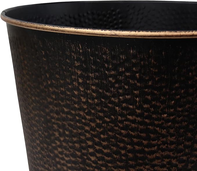 Blue Donuts Wastebasket for Bedroom Bathroom Trash Can 6 Liters Bronze Stainless Steel
