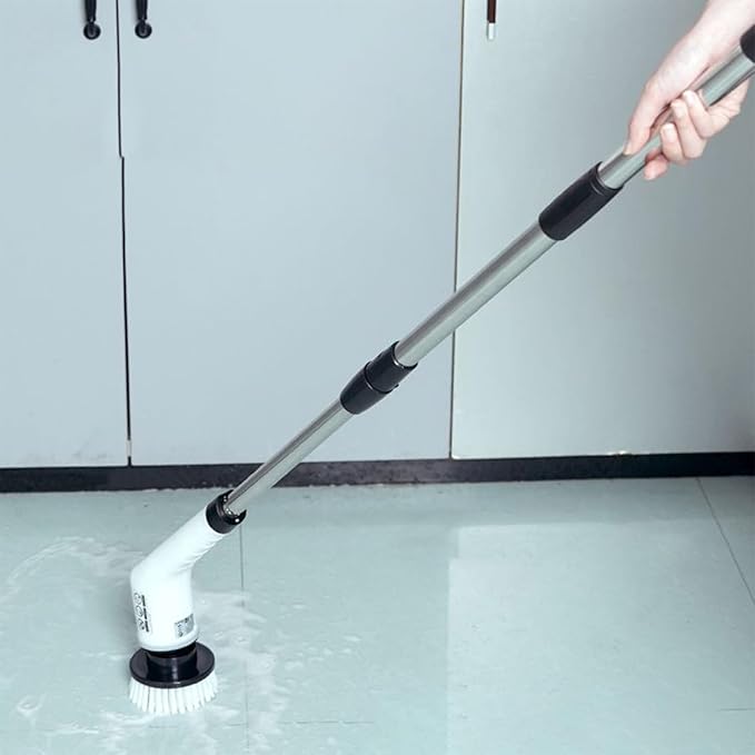 Floor Cleaning Brush - 9 in 1 Long Handle Tile Scrubber Non-Slip Extendable Bathroom Scraper Multifunctional Grout Cleaner | Home Kitchen Outdoor Garage Wall Bathtub Floor Cleaning Tool