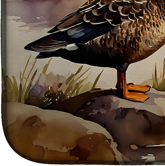Caroline's Treasures DAC3179DDM American Black Duck Dish Drying Mat Absorbent Dish Drying Mat Pad for Kitchen Counter Dish Drainer Mat for Countertop 14 x 21 Multicolor