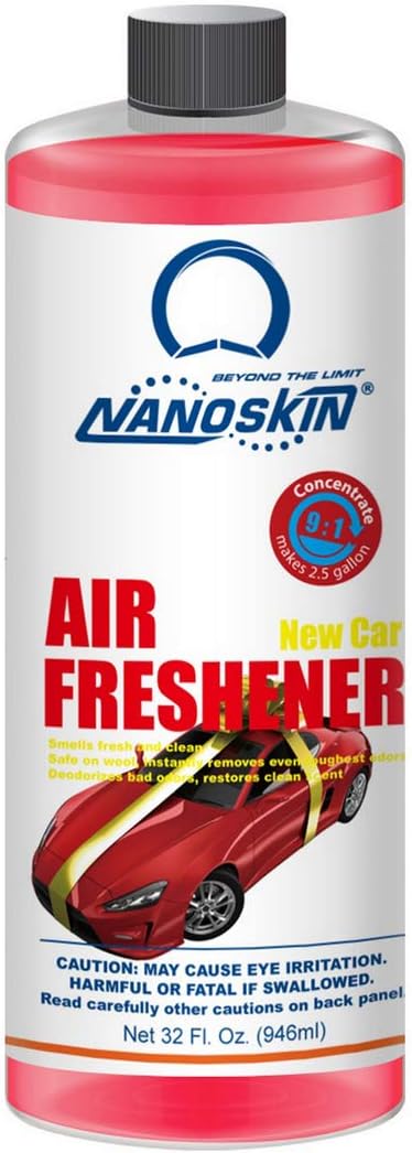 Nanoskin Concentrated Air Freshener – NEW CAR - Emits Fragrant Scent with Odor Eliminator into The Air to Freshen Interior | Adjustable Dilution up to 9:1 | For Automotive Home Office &amp More