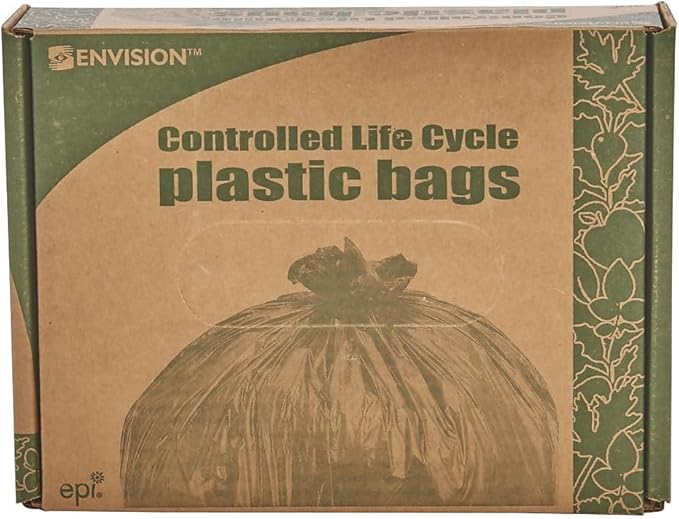 Stout G3036B80 Eco-Degradable Plastic Trash Bag 20-30gal .8mil 30 x 36 Brown 60/Box