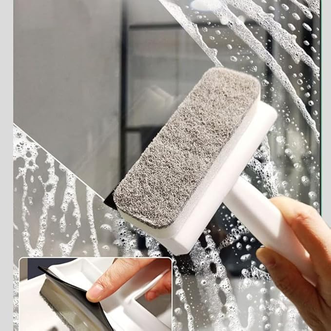 Double-Sided Window Washing Brush Multi-Function Glass Wiper Scraper Removable Sponge Kitchen Cleaning