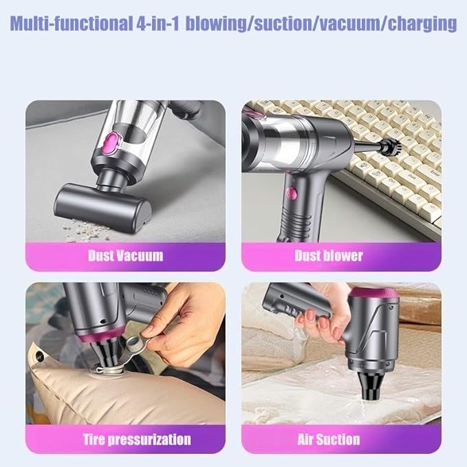 Handheld Car Vacuum Cleaner Cordless with Brushless Motor 12000PA High Power Vacuum Cleaner &amp Air Duster 4 in 1 Keyboard Portable Mini Hand Held Vacuums Cleaner for Car Home