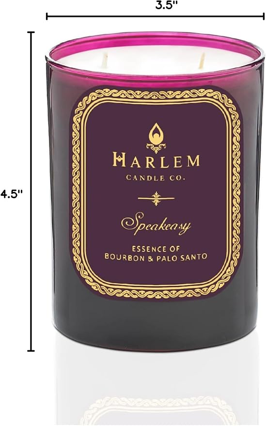 HARLEM CANDLE CO. Speakeasy - Luxury Scented Soy Candle 11 oz - 80-Hour Burn Time | Palo Santo Cardamom Incense Bourbon Tobacco and Patchouli | Scented Candles for Home