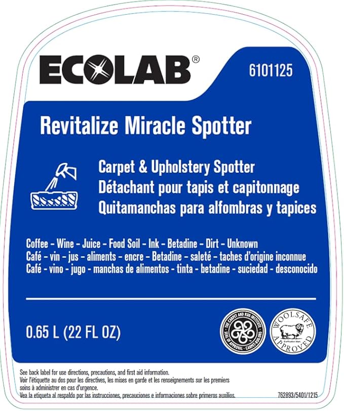 Ecolab Revitalize Miracle Carpet &amp Upholstery Spotter - 22 FL OZ Spray Bottle