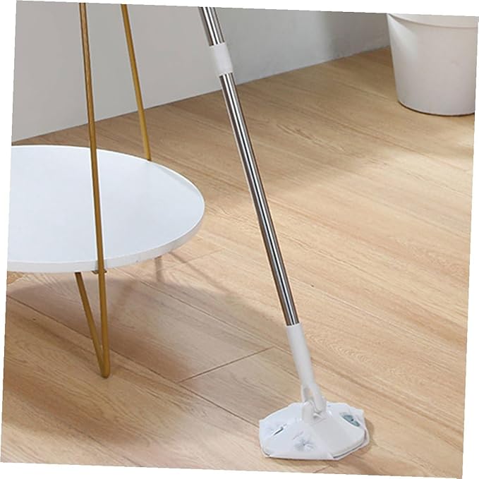 Dust Mop for Hardwood Floors with Rotatable Triangular Head Dry Face Towel Refillable Mop Cloth Set for Corner Cleaning and Household Use