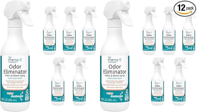 The Pharma-C Company - Odor Eliminator [6-12oz Bottles] - Bulk Fabric &amp Room Spray -Extra Strength Multipurpose Air Freshener &amp Fabric Refresher- Neutralize Deodorize (Pack of 2)