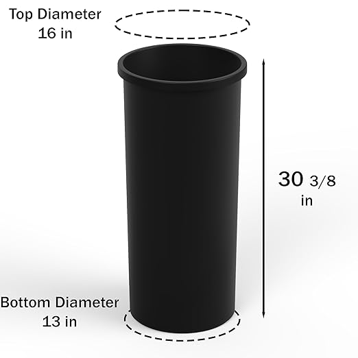 22 Gallon Black Round Waste Basket | 88 Qt Trash Can