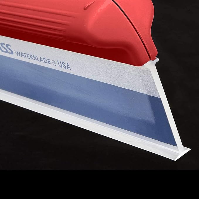 One Pass Classic 12 Waterblade Silicone T-Bar Squeegee Red - Made in USA (Red)