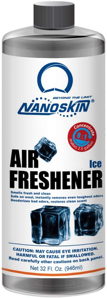 Nanoskin Concentrated Air Freshener – ICE - Emits Fragrant Scent with Odor Eliminator into The Air to Freshen Interior | Adjustable Dilution up to 9:1 | For Automotive Home Office &amp More