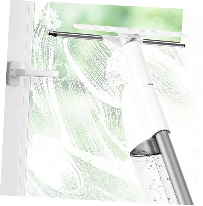 NOLITOY Double-Sided Window Cleaning Brush with Water Spray Long Handle for High-Rise Building Use Professional Microfiber Cloth Efficient Window Scrubber for Home and Outdoor Cleaning