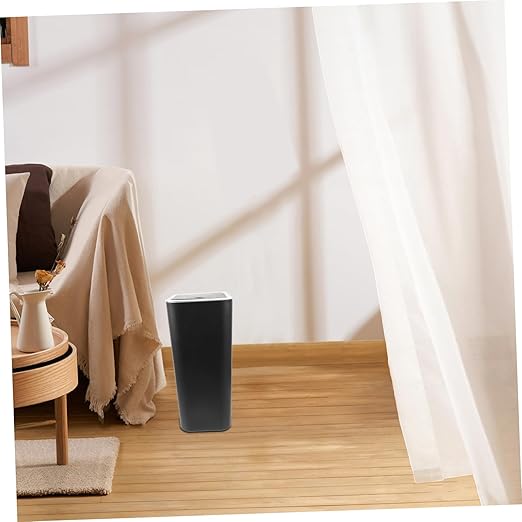 Happyyami Press Type Bathroom Garbage Can Plastic Waste Bin with Lid for Kitchen Bedroom and Bathroom Lightweight Easy to Clean Wastebasket Elegant