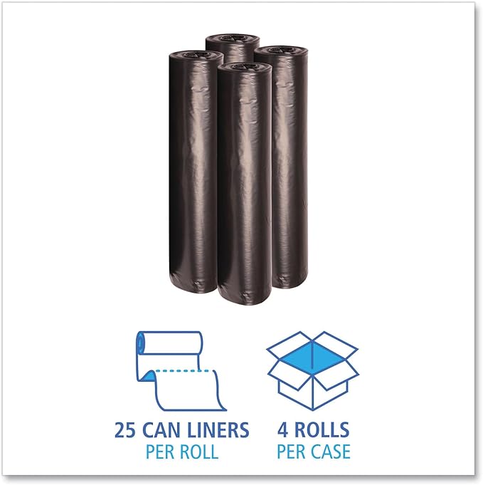 Heavy-Duty Trash Bags | 60 Gallon Black Garbage Bags | 100 Count Bulk Can Liners for Large Trash Cans