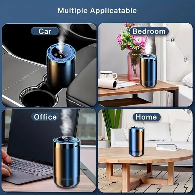Smart Car Air Freshener with Starry Sky Projection 50ml Perfume Air Fresheners Diffuser 6 Months Long-Lasting Fragrance for Car RGB Music-Sync Lights 3 bottles of ocean-scented fragrance