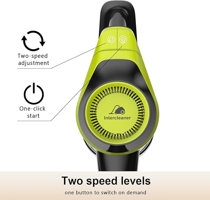 Intercleaner 23Ft Corded Vacuum Cleaner2 Operation Mode Powerful Suction Stick19''-30'' Adjustable Tube Handheld Vac for Hard Floors Carpets Pet HairWall Mount Storage