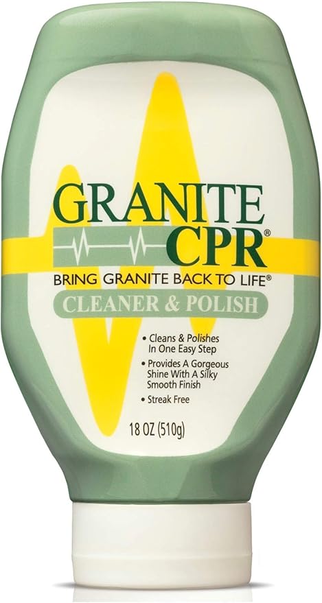 Granite CPR (Value 2-Pack of 18oz Bottles) – 2-in-1 Cleaner &amp Polish is Gentle Enough for Daily Use &amp Tough Enough to Restore Granite Marble &amp Stone to Its Original Luster
