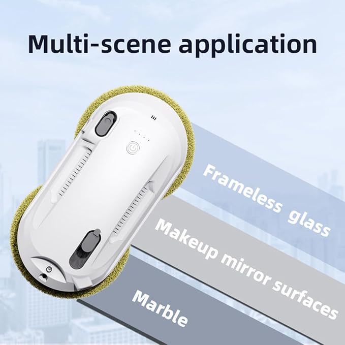 Window Cleaning Robot smart Window Cleaner with Automatic Water Spray 3 Routes UPS Power-Off Protection Wireless Remote Control Command Suitable for Glass Doors Mirrors