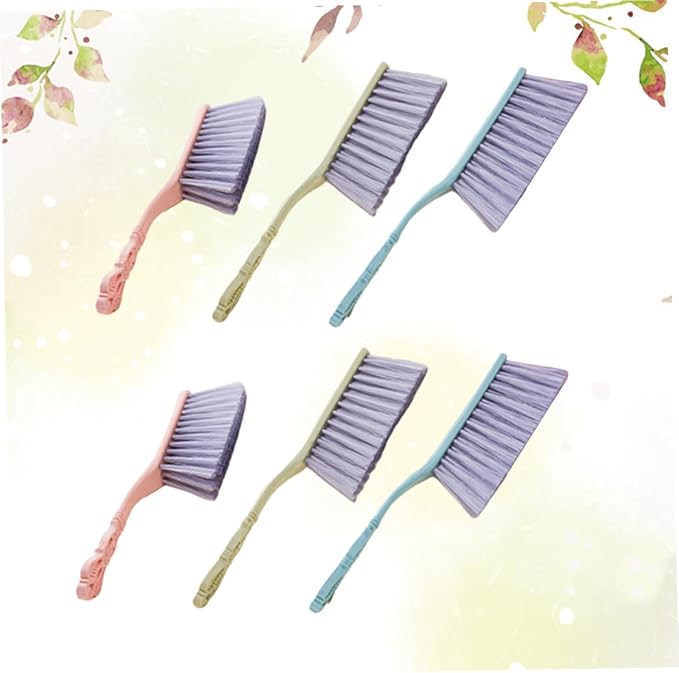 6pcs Household Dusting Brush Set with Thick Hollow Handle Sofa and Bed Cleaning Brush for Furniture Multi-Color Blue Green Pink Sturdy Dust Removal Tool for Home Use
