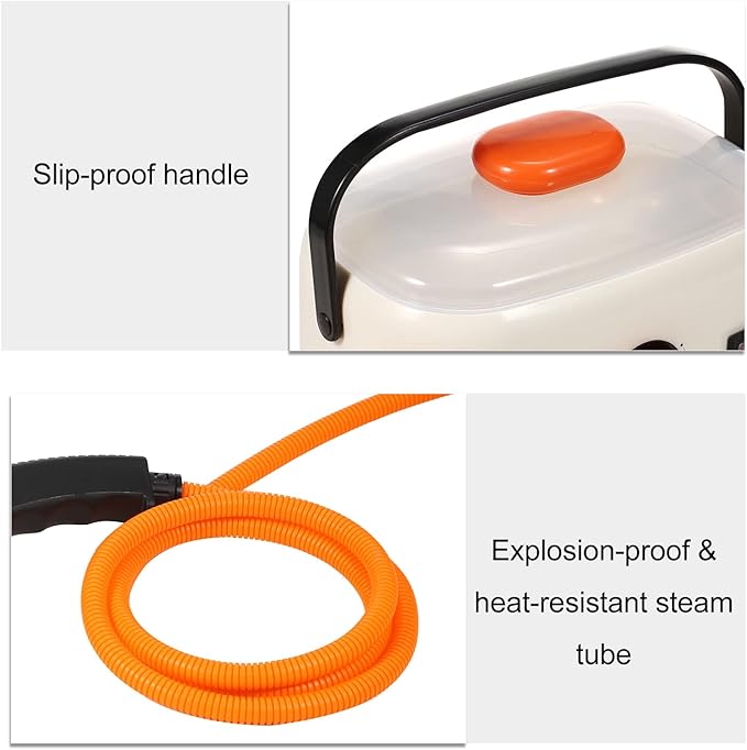 Handheld Steam Cleaner for Home Kitchen Car 2500W Electric High Pressure High Temperature Steam Cleaning Machine Hand Held Mobile Detailing Cleaning (US Plug)