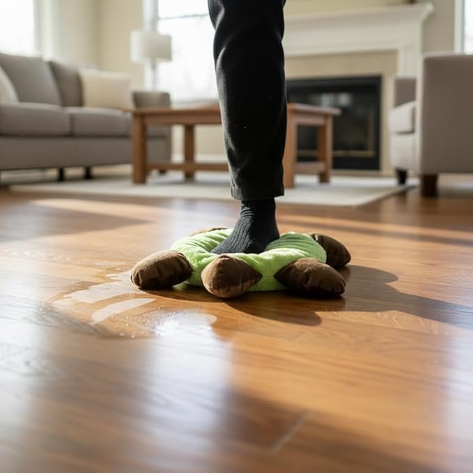 Floor Turtle Foot Mop Double-Sided Washable and Reusable Used for Floor Cleaning 11.81 in Green (2)