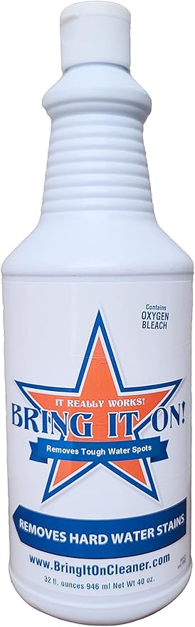 Bring It On Cleaner Hard Water Spot Remover 32 Ounce Bottle 1 Case | 12 Bottles of Product | Shower Door Cleaner